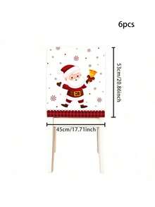 4 piezas/6 piezas/280 piezas Fundas para sillas navideñas, fundas para sillas con diseño de Papá Noel y campanas, decoraciones navideñas para fiestas, fundas para sillas de Navidad para interiores y exteriores, suministros para fiestas navideñas, adecuadas para reuniones familiares navideñas, decoración de ambiente para fiestas festivas, regalos, decoración temática de restaurante, fundas para respaldos de sillas de lino, decoración estacional para el hogar, fundas para sillas resistentes a la suciedad, fundas para sillas de comedor navideñas