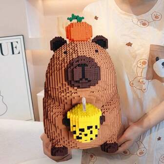 3000 piezas Juego de bloques de construcción de delfines de río Capibara - Rompecabezas desafiante con abrazaderas de ensamblaje - Bloques de construcción DIY creativos hechos a mano - Modelo 3D - Regalo de Navidad - Regalo de Halloween