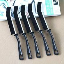 Conjunto de 5 escovas multiuso para fendas, escova de limpeza de fendas estreitas, escova para rejunte de azulejos de banheiro, limpador de fendas com cerdas duras, adequado para casa, restaurante, azulejos de cozinha, limpeza de trilhos de janelas - Preto - Ver 1