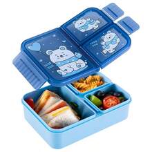 1个迷你带隔层的午餐盒，儿童便当盒，900毫升防漏午餐容器，适合成人、学校、旅行，可微波炉加热/洗碗机清洗，生日/圣诞礼物（紫色）（绿色）（玫瑰红）（湖蓝色） - 彩色 - 查看 8