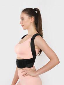 VBOSI 1pc Adjustable Back Support Sports Waist Belt, Unisex Posture Corrector - Black - View 7