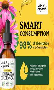 Wild &Amp; Organic Echinacea Goldenseal Liquid Drops - Immune Support Supplement W_Goldenseal Echinacea Root Extract - Vegan, Sugar &Amp; Alcohol-Free Tincture - 2 Fl Oz - Flavor NameA - 查看 4