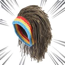 1pc Knitted Wig Hat, Thick Warm Braided Wig Cap For Women, Casual Wear, Hair Styling Accessory, European & American Hip-Hop Style