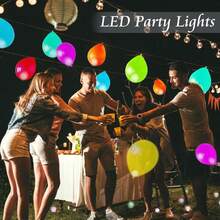 200pcs Balloon Lights Warm White Mini Led Lights Round Long Standby Time Multicolor Ball Lamps Paper Lantern Balloon Liamps For Easter Birthday Party Christmas Halloween Decoration - 紅色 - 查看 7