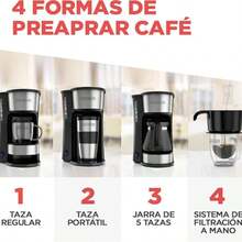 Cafetera BLACK+DECKER  4 en 1, con Vaso Personal, Filtro Permanente, Jarra de Vidrio para 5 Tazas, CM0755S-MX - Tipo de Enchufe A USA (110-127V) - Ver 5