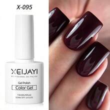 XEIJAYI XEIJAY 1件 7.3ml 透明勃根地紅凝膠指甲油，熱門冬季聖誕禮物，適合女性 - 酒紅色 - 查看 8