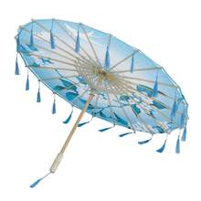 Sombrilla de seda de bambú engrasada hecha a mano, paraguas de arte chino japonés para danza clásica, flor de ciruelo para bodas, fiestas, fotografía, disfraces, decoración de cosplay. - Blanco - Ver 6