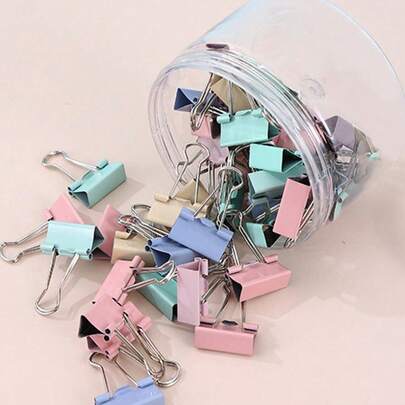 40 piezas de clips de metal coloridos de 19 mm para organizar archivos, papeles y documentos en el hogar, oficina y escuela