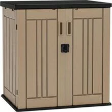 YITAHOME Outdoor Storage Cabinet With 2 Shelves, Waterproof Resin Horizontal Tool Shed, Lockable 15 Cu Ft Storage Shed For Patio, Garden, Yard, Brown - Màu B - Xem 1