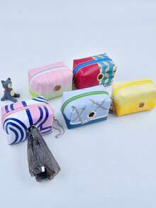 Dispensador premium de bolsas para desechos de mascotas para pasear perros, incluye clip para correa y bolsas de desechos de colores aleatorios