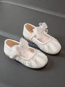 Zapatos planos para niñas, estilo princesa con decoración de rhinestones para niñas pequeñas, para primavera/otoño - Plateado - Ver 4