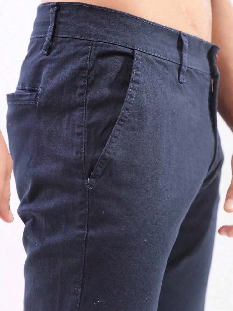 29 Men's Slim Fit Sport Slim Fit Twill Pants With Built-In Pocket, Knife Pocket, Lycra, High Durability And Comfort - Màu xanh hải quân - Xem 4