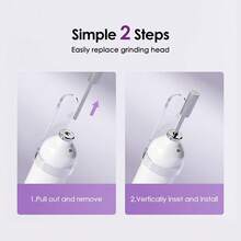 Cordless Electric Nail Drill With UV Lamp USB Rechargeable Manicure Pedicure Set With 6 Grinding Heads LED Lighted Electric Nail Polishing Machine Kit Nail Grinder Polisher Drill Bits For Epoxy Resin Gel Nails Curing Polishing Drilling Battery Capacity 180mAH - 白色 - 查看 10