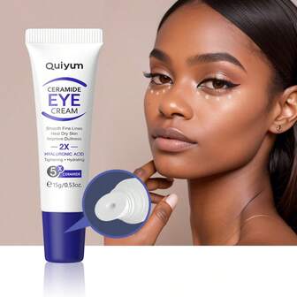 1 Pc Lightening Dark Circles QUIYUM Ceramide Eye Cream,15g Firming Puffiness Eye Moisturizer Anti-Wrinkle Eye Essence For Women, Mom, Wife, Sister, Teen, Girl Friend For Women All Skin Types Gifts For Girl Friend Makeup