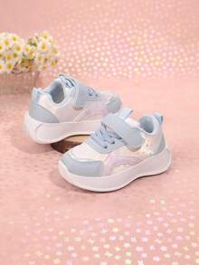 2-10 Years Old Girls Glitter Butterfly Decor Hook And Loop Soft Bottom Comfortable Flat Shoes, Easy To Wear And Take Off, Glitter Patchwork Casual Sneakers, Non-Slip Durable Sole Low-Top Fashion Cute Non-Slip Skate Shoes, Suitable For Outdoor Sports, Walking, Home, School, Running, All Seasons