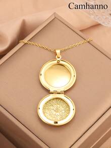 Camhanno Dây chuyền mặt dây chuyền khắc họa tiết hoa bằng thép không gỉ thời trang tinh tế dành cho hẹn hò, tiệc tùng và đi làm hàng ngày, một món quà hoàn hảo để lưu giữ những kỷ niệm quý giá - Nhiều màu - Xem 3