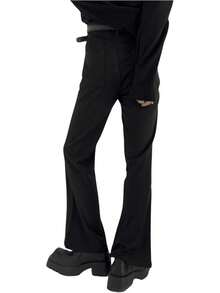 Men's Flare Baggy Dress Pants Wide Leg Pleated Casual Slacks Office Business Suit Trousers With Pockets, 2025 Style VHGQ - 黑色 - 查看 5
