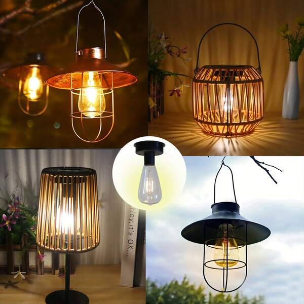 2pcs Outdoor Solar Lantern Battery Box Replacement, Vintage Tungsten Filament Solar Lantern Battery Box Replacement, Solar Outdoor Hanging Lamp, Nickel-Plated Battery (600mAh), Warm Glow Suitable For Garden And Yard | Traditional Decorative Lighting, No Flickering, Retro Style, Suitable For Outdoor Hanging Lamp LED Solar Panel Bulb Cover Lampshade, Suitable For Artificial Garden Yard DIY Decoration Spare Parts, Indoor Atmosphere Lamp