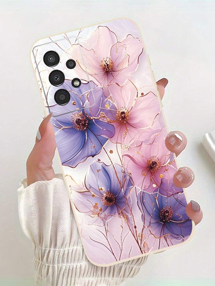 Flower 1pc 时尚印花加厚防摔手机壳适用于 16/11/16pro/16plus/16promax/16e/15Promax/13/14/12/XS/XR/7G/8P、Galaxy S25/S25PLUS/S25 Ultra/A16/A36/A26/A56/A50/A12/A32/A52/A72/A51/A21S/A13/A14/S24/S24PLUS/S24Ultra、S22/A52/A53/A54/A55/、11/12Pro/12/12X/13Pro/14Pro/15Pro/、Redmi 10/9/Note9/12c/Note11pro/Note8Pro