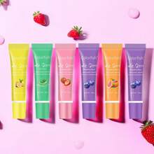 6pcs/Set Women's Gift Fruit Flavored Lip Oil, 15ml/Bottle With Hyaluronic Acid, Squalane. 24h Deep Moisturizing & Hydrating Lip Balm, Suitable For Dry Skin