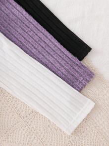 3pcs/Set Girls' Long Sleeve Soft & Comfortable Ruffled Hem Fashion Tops, Suitable For Layering Or Outerwear, Spring/Autumn - Multicolor - View 3