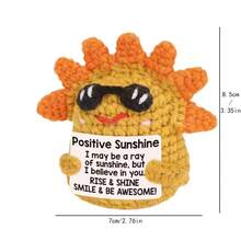 1pc Cute Hand-Woven Funny Crochet Hanging Decorative Doll Decorative Belt Card, Including Sun Dolls, Elephants, Kittens, Cows, Unicorns, Koalas, Pugs, Sloths, Ducklings, Bedrooms, Offices - Multicolor - View 13