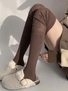 1双过膝蝴蝶结长袜，夏季女童日系JK风及膝袜，冬季防滑孕妇袜，舒适纯棉长袜，优雅日系休闲长袜，春夏款 - 彩色 - 查看 8