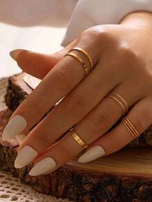 10pcs Creative Alloy Ring Set - Yellow Gold - View 4