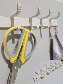 1 Piece Of Cream Colored Door Hook, Space Aluminum Bathroom Wall Mounted Cabinet Coat Hook, No-Drill Wall Backpack Storage Adhesive Hook, Suitable For Kitchen, Bathroom, Balcony, Etc