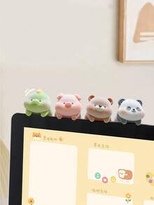 1pc Desktop Decoration Cute Animal Statue, Mini Desktop Decoration Computer Monitor Ornaments, Miniature Healing Animal Statue, Cute And Interesting, Suitable For Home Or Car Decoration, Can Also Be Used As A Small Gift For Back To School