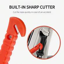 Car Safety Hammer, Emergency Escape Tool, 2-In-1 Auto Window Breaker And Seat Belt Cutter For Family Rescue & Vehicle Emergency Escape - 紅色 - 查看 3