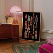 1pc Witchy Potion Bottle Wall Art Esoteric Occult Poster Gothic Dark Academia Decor Surreal Canvas Print Pink Magic Art Alternative Maximalist Painting Picture Home Decor, Mystical Moon Goddess Wall Art Poster Occult Celestial Crow Decor Surreal Canvas Print Preppy Pink Aesthetic Folk Magic Wall Art