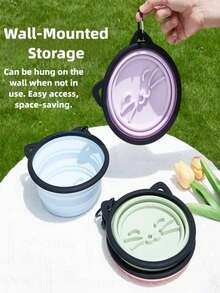 Tragbare Outdoor Silikon Faltschüssel, Napf für Katzen und Hunde, Haustier Wasserschüssel, Haustier Futterschüssel, Outdoor Haustier, Haustier Langsam Fressnapf, Tierschüssel, Tierwasserschüssel, Tragbar Outdoor