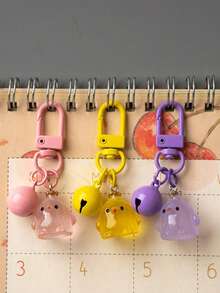 1pc Glow-In-The-Dark Keychain - Cute Chick With, Durable Resin, Cute Birthday Or Valentine's Gift For, Women, Backpack, Purse, Car Keys Charm - Durable Everyday & Party Accessory, Cute Keychain Accessories, Bag Decoration, Playful Design,