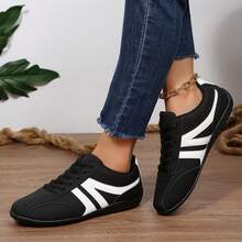 Womens Shoes Gum Sole Walking Outdoor Tennis Classic Sneakers Four Season Fall Winter - màu đen - Xem 7
