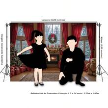 Horizontal Photographic Background For Photo Shoots Sublimated Fabric 3D Fireplace Garland Realistic Christmas Scene 2.20x1.50cm - FF-3261 - 查看 4