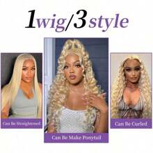 34 Inch 613 HD Lace Frontal Wig 13x4 200 Density, Blonde Lace Front Wigs Human Hair, Pre Plucked Bleached Knots With Baby Hair Natural Hairline Body Wave 613 Lace Front Wig Human Hair - S613 - 查看 8