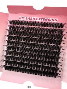 200pcs/180pcs/160pcs/140pcs/120pcs Faux Mink Eyelashes 200D/160D/120D/100D/80D/60D 8D Luxury Fluffy DIY Cluster Lashes - 12-20mm Mixed Length Eyelash Extension 0.07mm Russian D Curl Thick & Reusable Dramatic Lashes, Beginner Friendly For Daily, Party, Stage, Night Out - D - 查看 14
