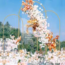 1 Set, Metal Rounded Rectangle Arch Kit, Suitable For Birthday Wedding Bridal Shower Graduation Anniversary Baptism Flower Stand Outdoor And Garden Supplies Theme Party Background Gardening Holiday Decoration Home Scene Decoration Valentine's Day Halloween Thanksgiving, Back To School Valentine Day