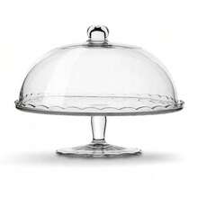 Glass Cake Stand For Fruit, Cakes, And Pastry With A Cloche And Glass Lid, 29cm Plate - White - View 3