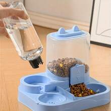 1件套二合一自动猫咪喂食器和饮水器套装，自动宠物碗 - 可拆卸可清洗的宠物食品和水站，适合幼猫，无需用电，易于清洁 - 猫碗，猫咪饮水器，宠物用品（请注意产品尺寸） - 彩色 - 查看 7
