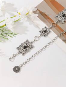 1pc Women's Rhinestone Embellished Casual Belt, Fashion Versatile Full Crystal Studded Leather Belt Decor For Dress, Jeans, Beach, Cartoon, Starry Print, Suitable For Spring, Summer, Autumn, Winter