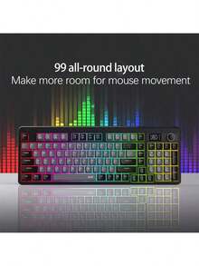 Acer Bàn phím ba chế độ OKW 222 có màn hình hiển thị pin thông minh, bố cục nhỏ gọn 90 phím, phím âm thanh nhẹ nhàng, kết nối Bluetooth 2.4G có dây, đa chức năng cho văn phòng và chơi game, màu nâu - Màu nâu - Xem 4