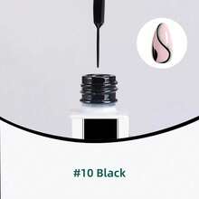 XEIJAYI 1pc Black Spider Silk Gel 10ml Painting Gel Steel Wire Striped Wave 3D Nail Polish - 黑色 - 查看 9