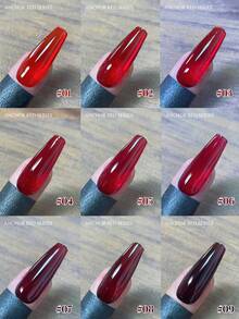 Miss Leia 1-9 15ml Autumn And Winter Nail Jelly Ankora Oxblood Red Glaze Gel Nail Polish Whitening Versatile Plasma Red Wine Red Ruby Red Nail Polish Popular Color Gel Varnish Beginner Nail Art UV LED Curing Can Soak Off Semi-Permanent Suitable For Beauty Salon Nail Salon Kit DIY Christmas Halloween Holiday Women's Gift Nail Art Suitable For All Seasons - 紅色 - 查看 3