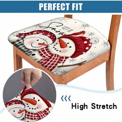 1pc/4pcs/6pcs/30pcs Christmas Printed Pattern Elegant Seat Cushion Cover, Chair Protector Suitable For Dining Chairs, Tables, Modern Home Decor For Kitchen, Dining Room And Living Room