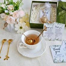100/200件套婚礼回礼套装 - 婚礼宾客回礼 - 婚礼纪念品 | 内含心形茶漏、迷你茶匙、感谢卡、透明纱袋 | 适用于婚礼、生日、派对、圣诞节、周年纪念、乔迁之喜、毕业典礼 | 婚礼派对用品 | 新娘送礼会回礼 | 宾客礼物 - 婚禮禮品套裝 - 查看 4