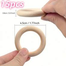 20 件天然木环,用于工艺品、DIY 花边环、无漆木环、吊坠连接器 55 毫米/2.2 英寸 - 卡其色 - 查看 15