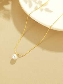 Elegant Single Pearl Necklace For Women, High-End Unique Non-Fading Pendant Clavicle Chain, Suitable For Daily Wear And Festivals