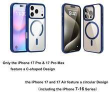 透明磁吸手机壳，兼容 17 Pro Max、16、15、14、13、12、11 Pro Plus Max、Mini 7、8、SE、16e、7P、X、XR、Xs Max，防震保护套，兼容三星 S25 Ultra、S24 Ultra、S23 FE、S22+ - 深藍色 - 查看 8